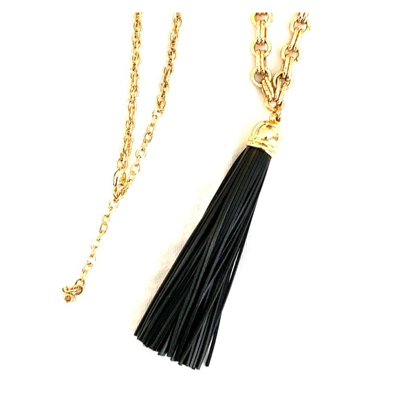 Long Black Tassel Necklace - Picture 1 of 3